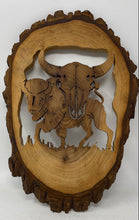 Load image into Gallery viewer, Vintage Wooden Bison Carved Buffalo &amp; Steer skull Wall Hanging
