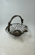 Load image into Gallery viewer, Silver Tone Grapes Handle Open Wire Metal Fruit Decorative Home Decor Basket
