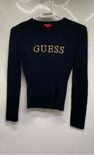 Load image into Gallery viewer, Guess Womens Black Ribbed Knit Long Sleeve Pullover Sweater Size Medium
