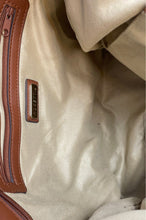 Load image into Gallery viewer, Rosetti Womens Tessa Brown Embossed Floral Faux Leather Zip Top Tote Handbag
