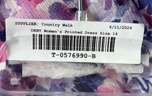 Load image into Gallery viewer, DKNY Womens Multicolor Floral Printed Flutter Sleeve Tie Waist Wrap Dress Sz 14
