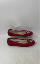 Load image into Gallery viewer, Michael Kors Womens Fulton Red Leather Logo Slip-On Ballet Flats Size 5M
