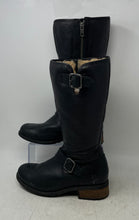 Load image into Gallery viewer, UGG Womens Chancery 1009211 Black Leather Side Zip Mid-Calf Riding Boots Size 7
