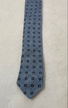 Load image into Gallery viewer, Hugo Boss Mens Blue Printed Cotton Keeper Loop Adjustable Designer Tie
