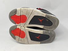 Load image into Gallery viewer, Authentic Nike Kids Jordan 4 Retro Gray Red Sneaker Shoes Size 3.5Y Damaged
