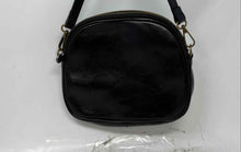 Load image into Gallery viewer, Vera Pelle Womens Black Faux Leather Inner Pocket Adjustable Strap Crossbody Bag
