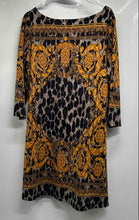 Load image into Gallery viewer, Jean-Pierre Klifa Womens Multicolor Animal Print Long Sleeve Shift Dress Size XL
