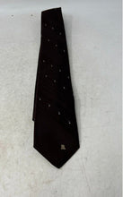 Load image into Gallery viewer, Lanvin Mens Brown Embroidered Geometric Adjustable Formal Pointed Tie
