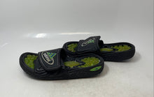 Load image into Gallery viewer, Adidas Mens Reptossage Black Leather Open Toe Slip-On Slide Sandals Size 7
