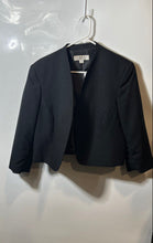 Load image into Gallery viewer, Kasper Womens Black Lined Long Sleeve Collarless Open Front Blazer Size 16
