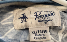 Load image into Gallery viewer, Original Penguin Mens Blue White Printed Cotton Short Sleeve T-Shirt Size XL
