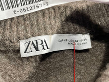Load image into Gallery viewer, Zara Womens Brown Knitted Long Sleeve Cropped Cardigan Sweater Size XS
