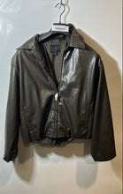 Load image into Gallery viewer, Zara Womens Brown Leather Long Sleeve Collared Regular Fit Full-Zip Jacket Sz XS
