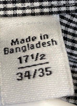Load image into Gallery viewer, Calvin Klein Mens Gray Black Gingham Slim Fit Non-Iron Dress Shirt Sz 17.5 34/35
