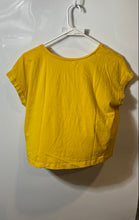 Load image into Gallery viewer, Zara Womens Yellow Round Neck Short Sleeve Pullover Boxy Cropped T-Shirt Size S
