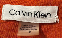 Load image into Gallery viewer, Calvin Klein Womens Rust Sleeveless Ruffle V-Neck Back Zip Sheath Dress Size 10
