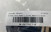 Load image into Gallery viewer, Michael Kors Womens Silver Black Leather Charm Adjustable Reversible Belt
