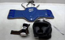 Load image into Gallery viewer, Lot Of 3 Pcs Mooto Mens MPT Taekwondo Exercise Headgear Chest &amp; Arm Guard Set
