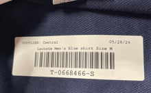 Load image into Gallery viewer, Lacoste Mens Blue Cotton Classic Fit Short Sleeve Collared Polo Shirt Size M
