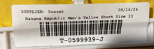 Load image into Gallery viewer, Banana Republic Mens Yellow Cotton Flat Front Slash Pockets Chino Shorts Size 33
