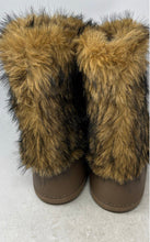 Load image into Gallery viewer, Unbranded Womens Brown Round Toe Lace-Up Mid Calf Fur Snow Boots Size 9.5
