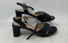 Load image into Gallery viewer, Giani Bernini Womens Zummaa Black Leather Block Heel Ankle Strap Sandals Sz 5.5M

