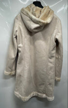 Load image into Gallery viewer, Premium Womens Beige Long Sleeve Pockets Hooded Full Zip Parka Coat Size P
