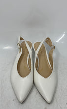 Load image into Gallery viewer, Liz Claiborne Womens Quebec White Pointed Toe Kitten Slingback Heels Size 6.5M

