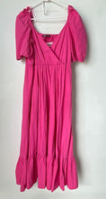 Load image into Gallery viewer, Zara Womens Pink Short Sleeve V-Neck Collarless Pullover A-Line Dress Size XL
