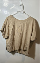Load image into Gallery viewer, Anne Klein Womens Beige Round Neck Short Sleeve Pullover Blouse Top Size Large
