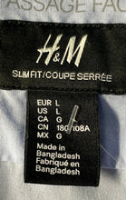 Load image into Gallery viewer, H&amp;M Mens Light Blue Long Sleeve Slim-Fit Collared Button-Up Shirt Size L
