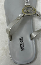 Load image into Gallery viewer, Michael Kors Womens Silver Jelly Slip-On Flat Thong Sandals Size 7
