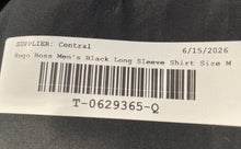 Load image into Gallery viewer, Hugo Boss Mens Black Long Sleeve Slim Fit Collared Button-Up Shirt Size Medium
