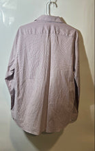Load image into Gallery viewer, Express Mens White Pink Check Print Long Sleeve Slim Fit Dress Shirt Size L
