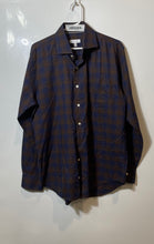 Load image into Gallery viewer, Peter Millar Mens Brown Blue Plaid Cotton Long Sleeve Button-Up Shirt Size M
