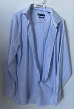 Load image into Gallery viewer, Tommy Hilfiger Mens Blue Printed Regular Fit Stretch Dress Shirt Size 16.5 34/35
