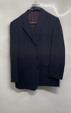 Load image into Gallery viewer, Ted Baker Mens Black Striped Endurance Notch Lapel Three-Button Blazer Size 42S

