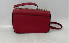Load image into Gallery viewer, DKNY Womens Red Saffiano Leather Chain Strap Magnetic Flap Crossbody Purse
