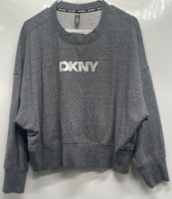 Load image into Gallery viewer, DKNY Womens Gray Heather Long Sleeve Crew Neck Pullover Sweatshirt Size L
