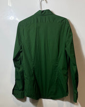 Load image into Gallery viewer, Express Mens Green Long Sleeve Collared Formal Dress Shirt Size Medium
