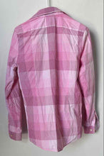 Load image into Gallery viewer, Express Mens Pink Plaid Long Sleeve Spread Collar Dress Shirt Size S-P 14-14.5
