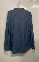 Load image into Gallery viewer, Perry Ellis Mens Blue Striped Print Cotton Long Sleeve Button-Up Shirt Size XL
