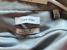 Load image into Gallery viewer, Calvin Klein Mens Gray Steel+ Slim Fit Non-Iron Stretch Dress Shirt Sz 15 34/35
