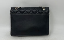 Load image into Gallery viewer, Guess Womens Black Faux Leather Quilted Chain Strap Flap Crossbody Bag
