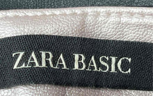 Load image into Gallery viewer, Zara Womens Black Faux Leather Zig-Zag Stitching Straight &amp; Pencil Skirt Size XL
