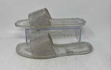 Load image into Gallery viewer, Wild Diva Womens Lounge Silver Slip-On Rhinestone Slide Sandals Size 10
