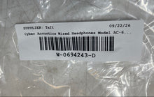 Load image into Gallery viewer, Cyber Acoustics Black Wired USB Stereo Headphones Model AC-6012 Untested
