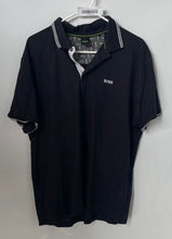 Load image into Gallery viewer, Boss Mens Black Logo Short Sleeve Collared Regular Fit Polo Shirt Size XL

