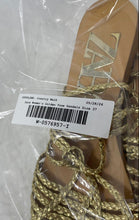 Load image into Gallery viewer, Zara Womens Golden Tone Braided Strap Open Toe Strappy Sandals Size EUR 37
