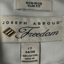Load image into Gallery viewer, Joseph Abboud Mens White Freedom Long Sleeve Slim Fit Dress Shirt Sz 17 W/ Tags
